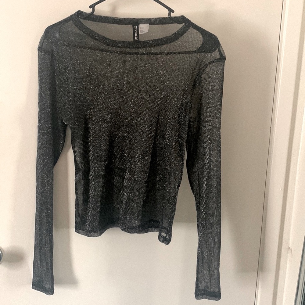 Black sparkly sheer top